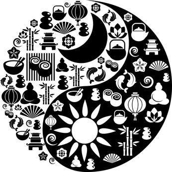 Yin Yang symbol made from Zen icons