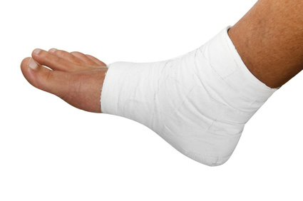 bandaged foot